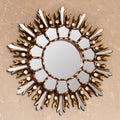 Handmade Bronze Gilded Wood Wall Mirror from Peru - Shiny Sun