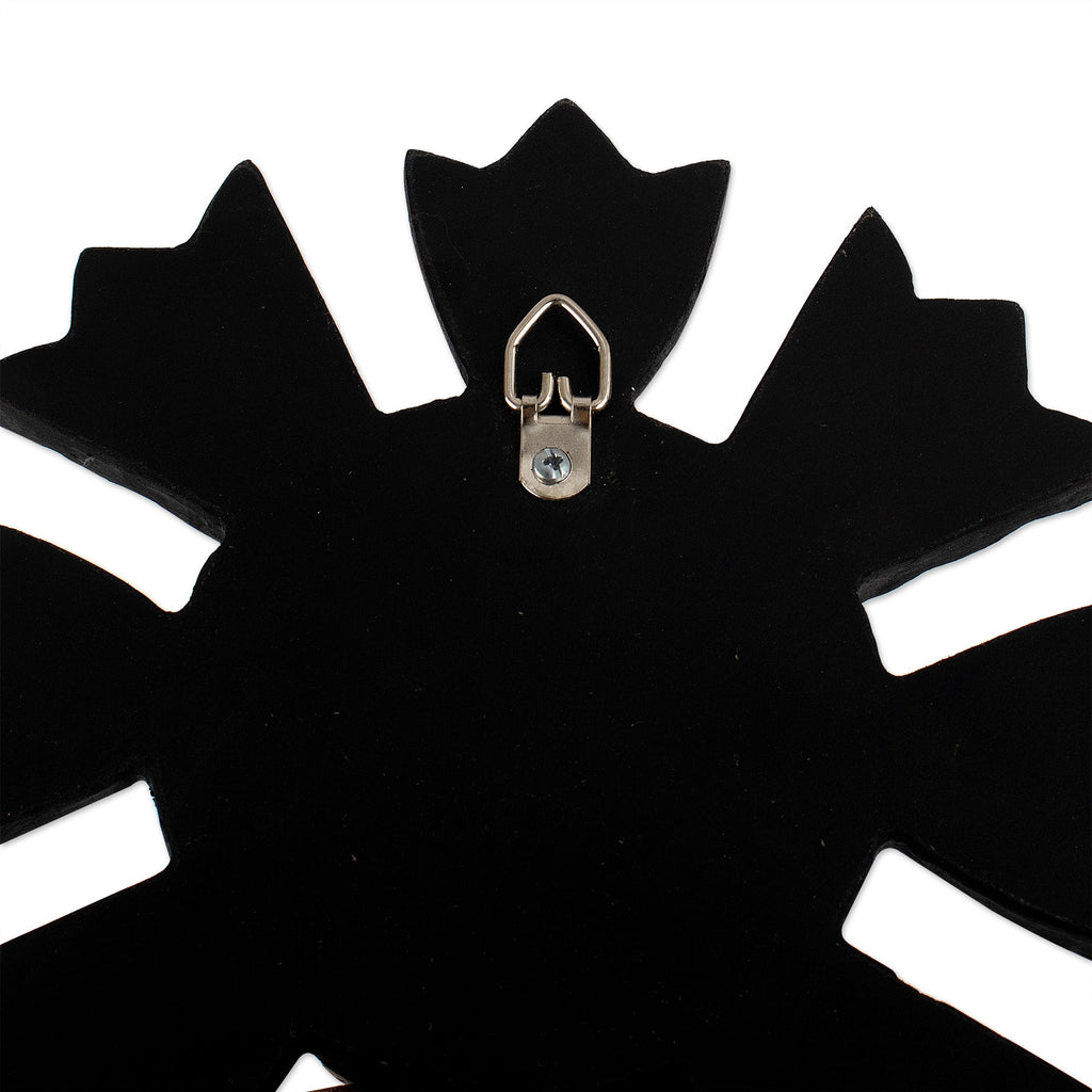 Sun-Themed Black Bronze Gilded Wood Wall Accent Mirror - Wisdom Beams