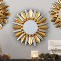 Antique Wood Star Wall Mirror with Bronze & Aluminum Leaf - Star